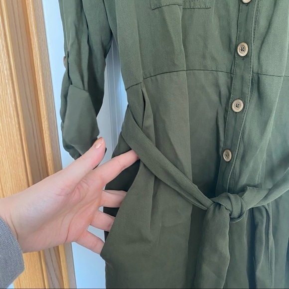Anthropologie Preston Utility Army Green Jumpsuit Size 6 - Picture 6 of 12